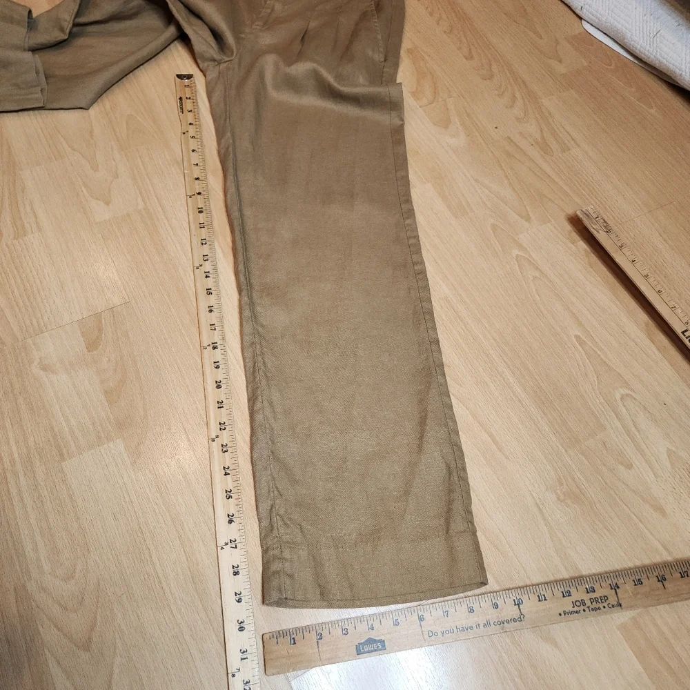 Banana‎ Republic Linen High Rise Pleated Tan Pants Women's Size 4